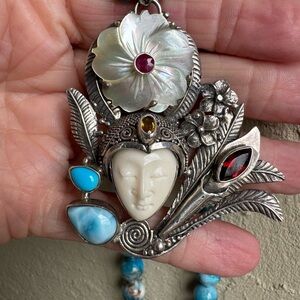 Beautiful sterling Silver Goddess Pendant necklace